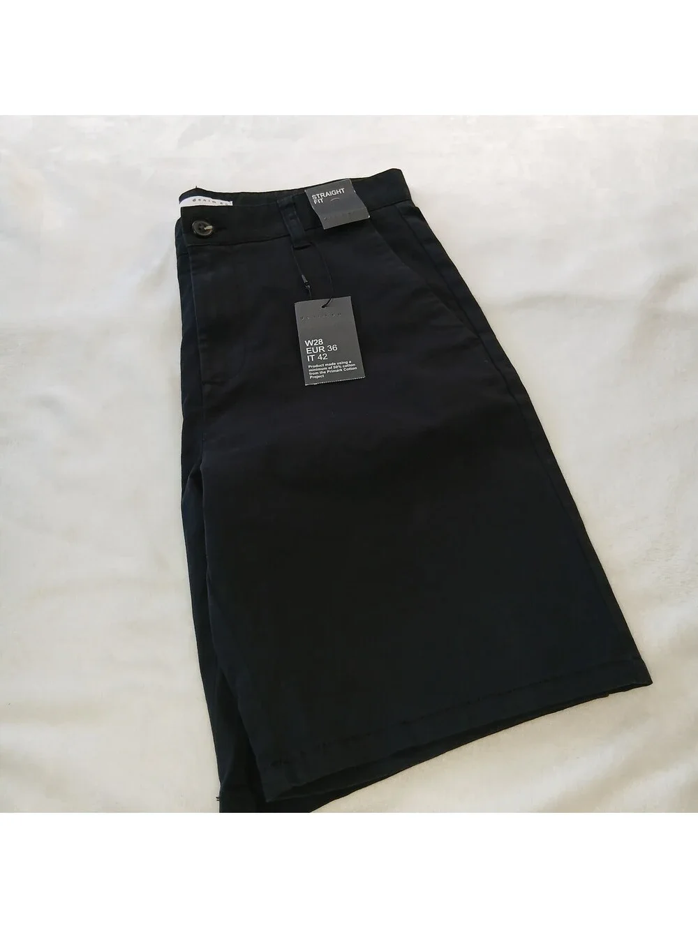 Brand New Black Straight Fit Chino Shorts Size W28 EUR 36 NWT